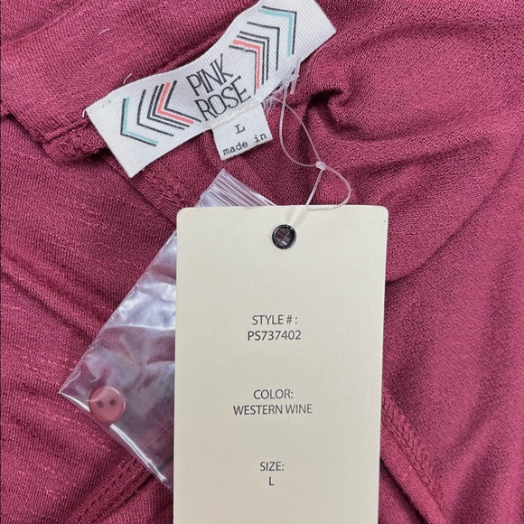 NWT PINK ROSE Slub Knit Sleeveless Elastic Waist Romper L Lounge Cover Up Relax - Picture 7 of 10